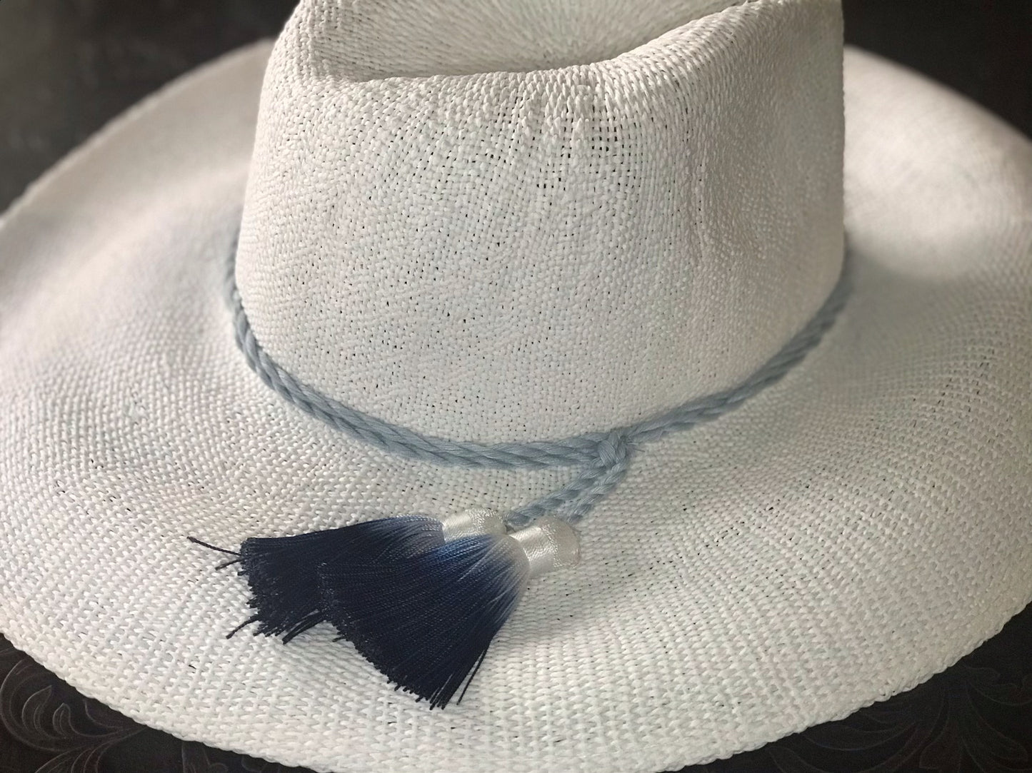 Fedora Toyo with Ombre Tassell (White)