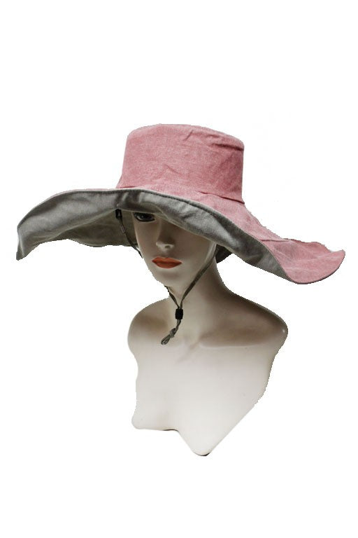 Floppy Sun Fabric Hat Red