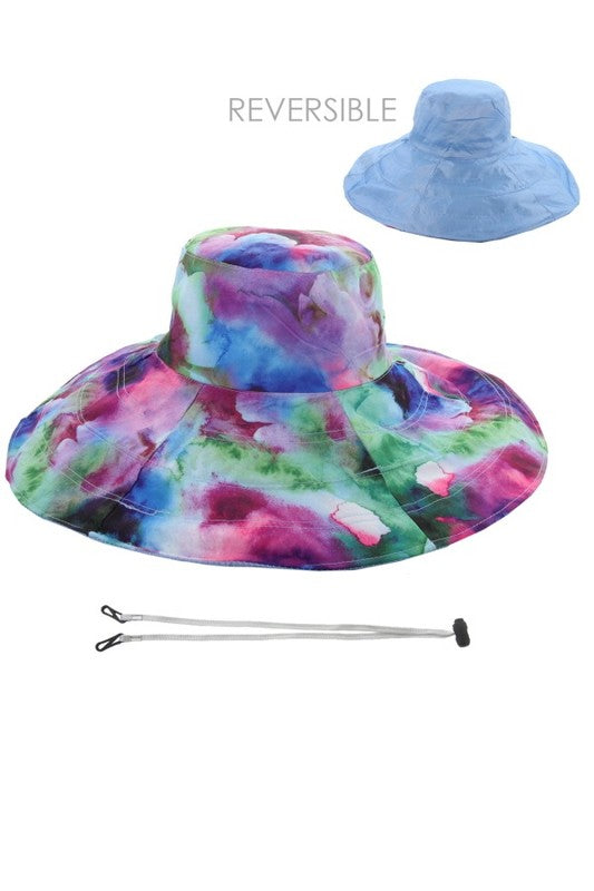 Floppy Wide Two-Tone Hat Blue