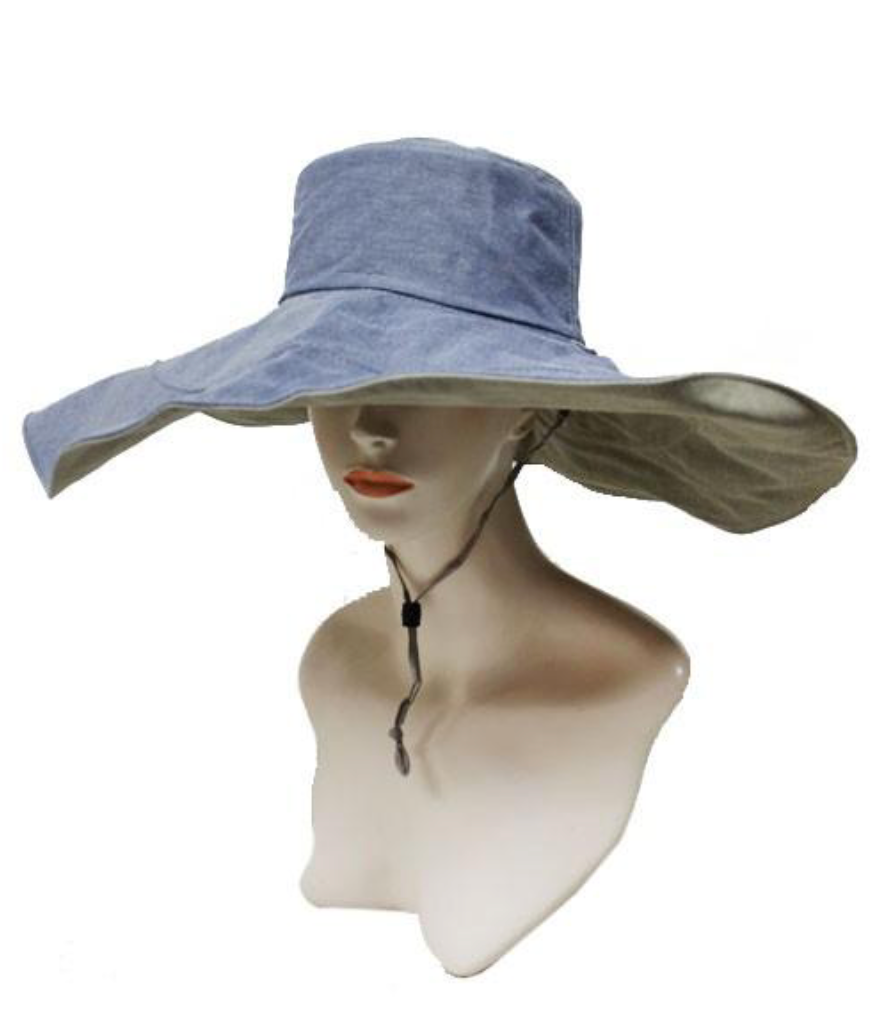 Floppy Sun Fabric Hat Blue