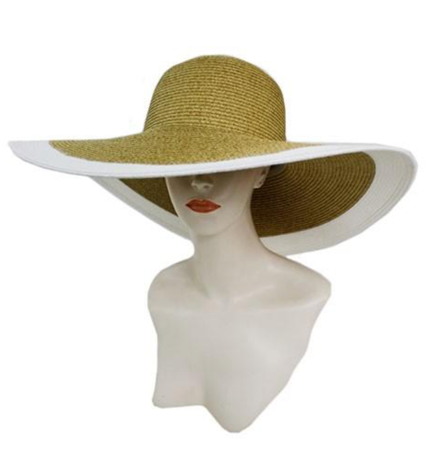 Floppy Sun Hat Two-Tone White