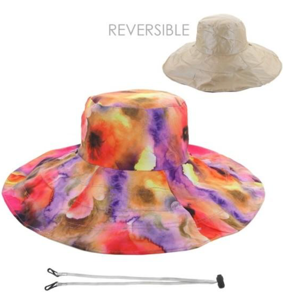 Floppy Wide Two-Tone Hat Ivory