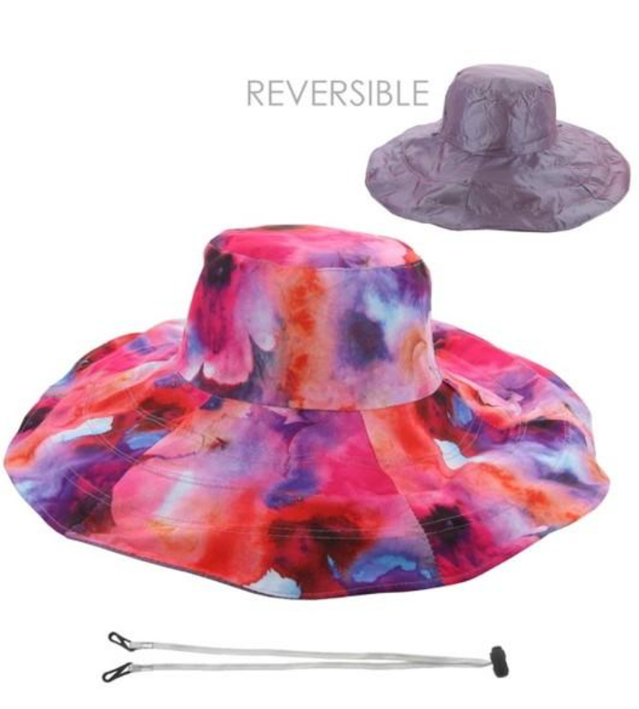 Floppy Wide Two-Tone Hat Lavender