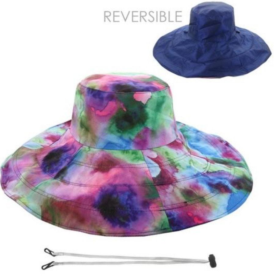 Floppy Wide Two-Tone Hat Royal Blue