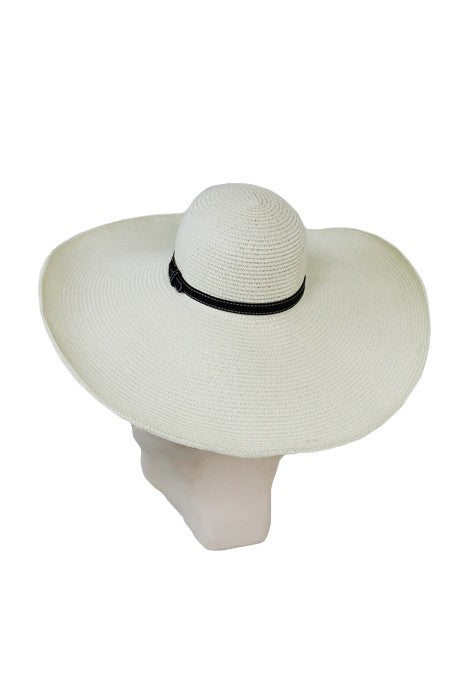 Belt Design Sun Hat Ivory