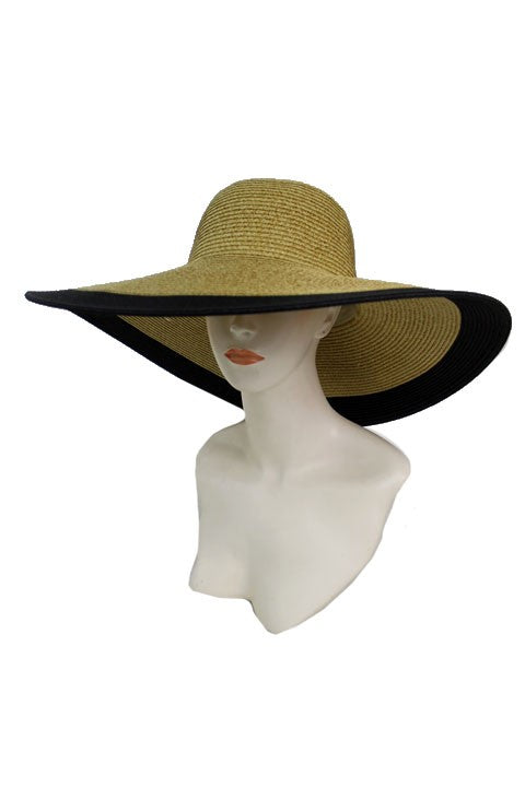 Floppy Sun Hat Two-Tone Black