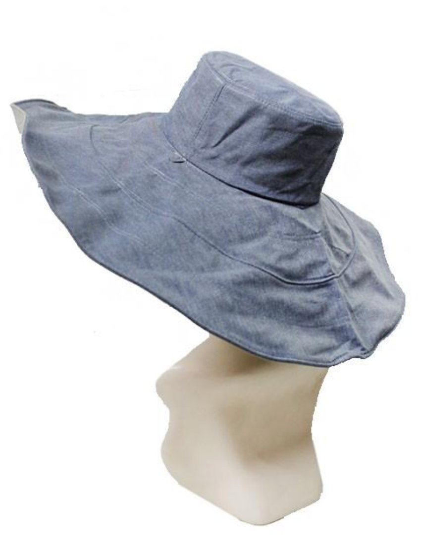 Floppy Sun Fabric Hat Blue