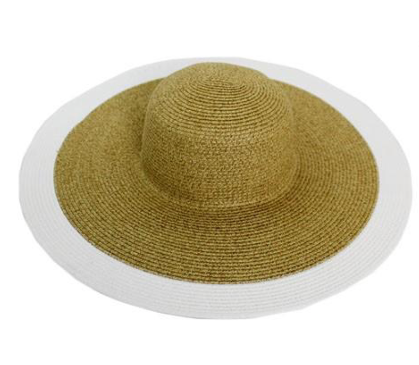 Floppy Sun Hat Two-Tone White