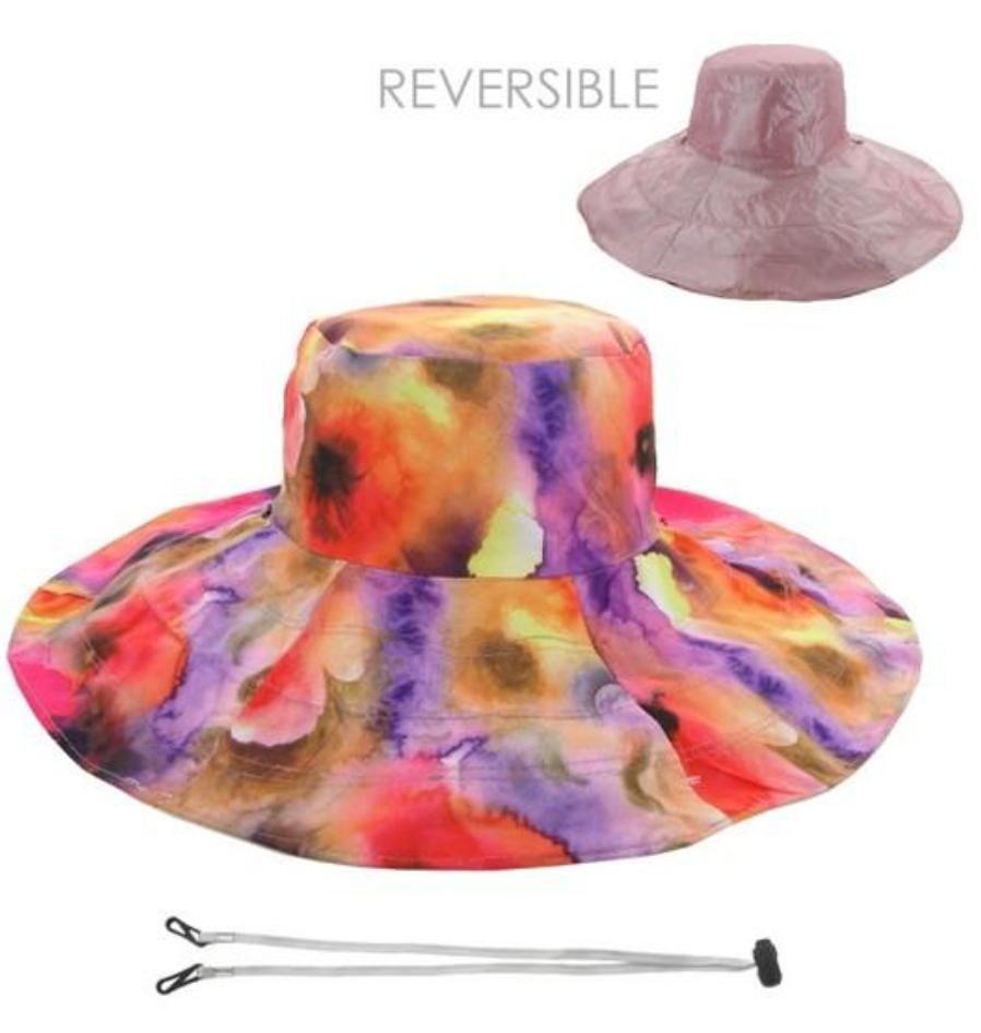Floppy Wide Two-Tone Hat Pink