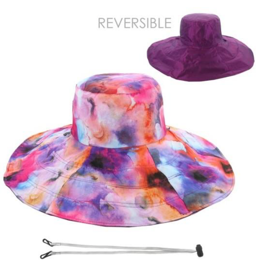 Floppy Wide Two-Tone Hat Purple